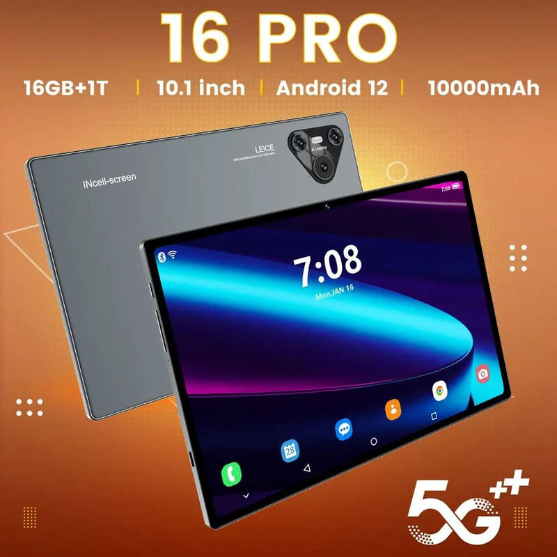 Pro Tablet 10 Inch Android 4K Dual SIM With Keyboard Option 1