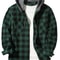 Mens Hooded Plaid Shirt Casual Slim Fit Long Sleeve Jacket 1