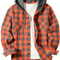 Mens Hooded Plaid Shirt Casual Slim Fit Long Sleeve Jacket 2