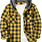 Mens Hooded Plaid Shirt Casual Slim Fit Long Sleeve Jacket 3