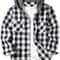 Mens Hooded Plaid Shirt Casual Slim Fit Long Sleeve Jacket 7