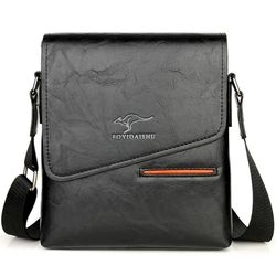 mens leather crossbody messenger shoulder bag