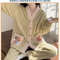 Womens Winter Flannel Pajama Set With Cardigan 7