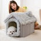 Indoor Soft Dog Kennel Warm Pet Bed Cave With Removable Mat 3