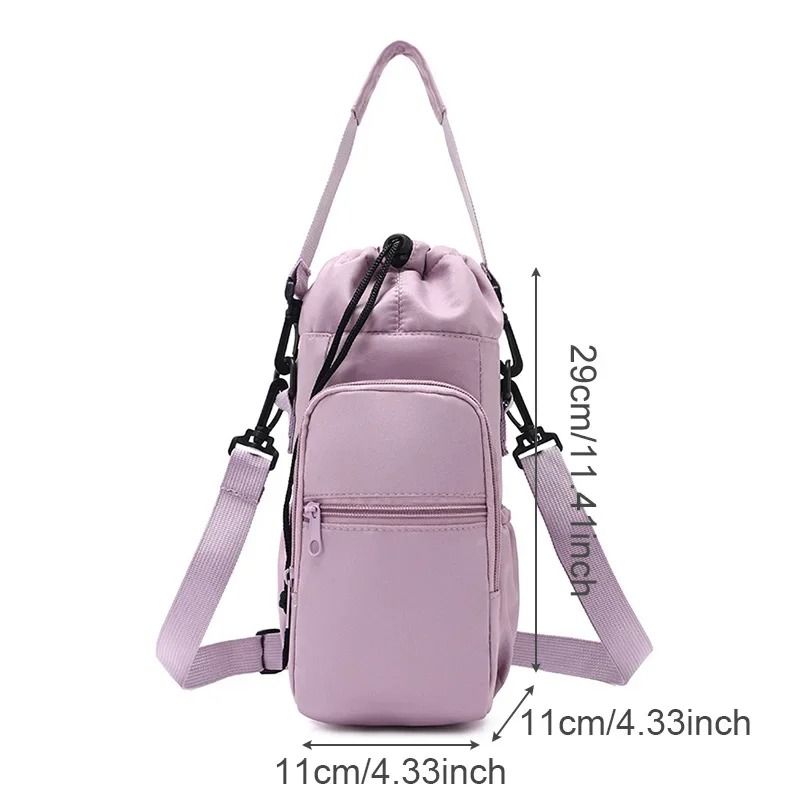 Portable Water Bottle Bag With Adjustable Strap And Phone Pocket 6