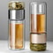 Double Layer Borosilicate Glass Tea Infuser Bottle With Filter And Leakproof Sleeve 420ml 1