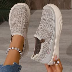 women summer casual flat shoes comfortable breathable soft bottom outdoor walking shoes