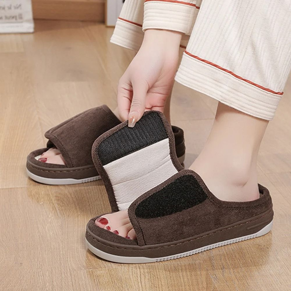 Men Women Diabetic Slippers Adjustable Open Toe Swollen Feet Shoes With Non Slip Sole 0