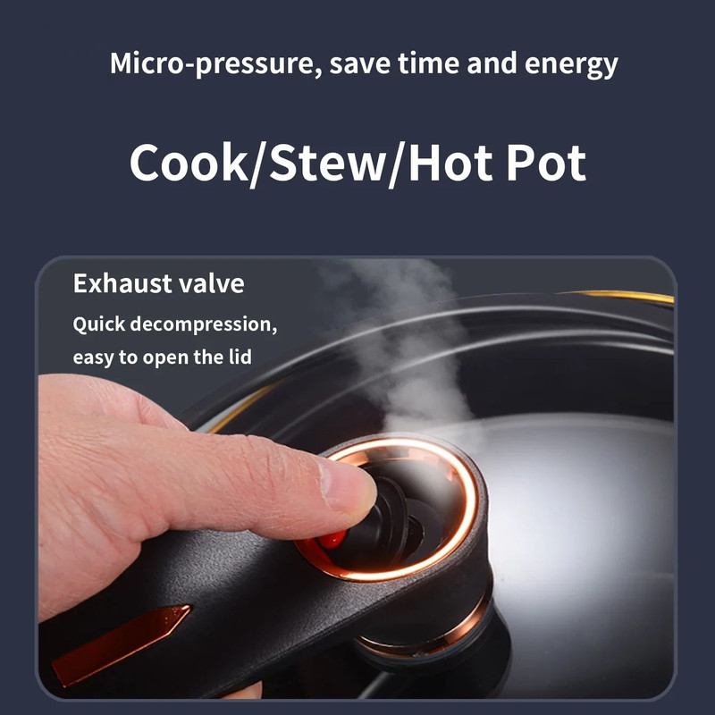 Large Capacity 7L Household Micro Pressure Stew Pot Non Stick Multi Functional Cooker 6