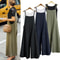 Women Summer Wide Leg Cotton Linen Jumpsuit Casual Sleeveless Loose Fit Overalls 0