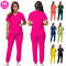 New Nurse Scrub Set V Neck Top With Jogger Pants Medical Workwear 0