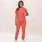 New Nurse Scrub Set V Neck Top With Jogger Pants Medical Workwear 13