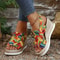 Rainbow Graffiti Wedge Heels Sandals For Women Summer Peep Toe Platform Sandals With Buckle Strap 2