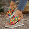 Rainbow Graffiti Wedge Heels Sandals For Women Summer Peep Toe Platform Sandals With Buckle Strap 3