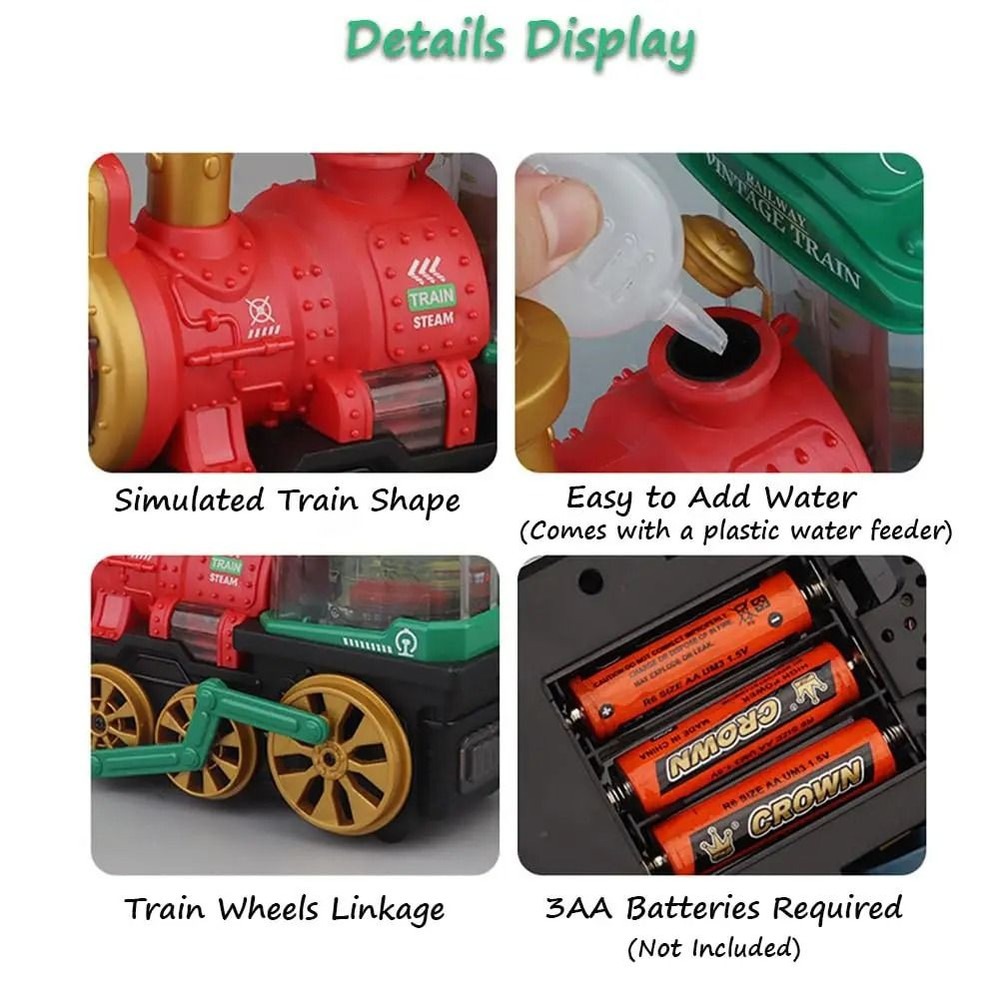 Electric Spray Steam Train Toy For Kids With Lights And Sound 4