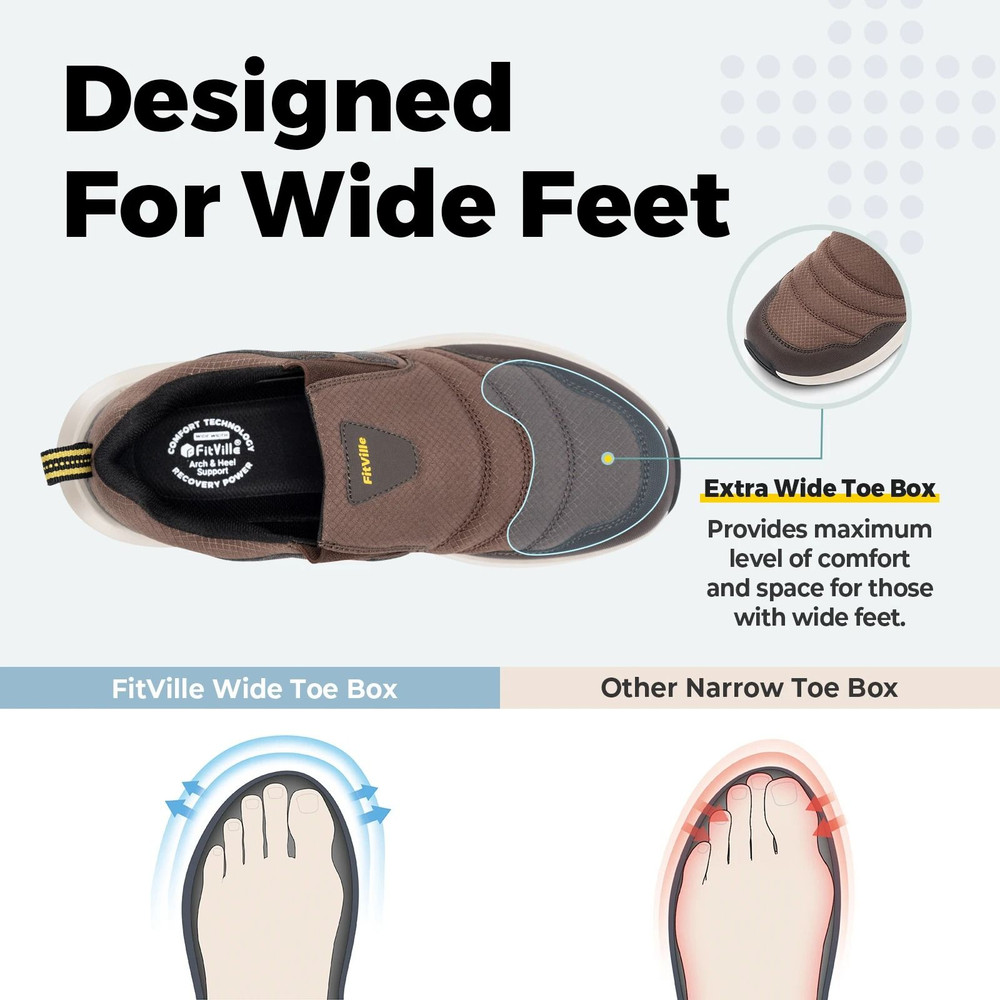 Mens Wide Width Slip On Hiking Loafers With Arch Support For Walking And Trekking 3