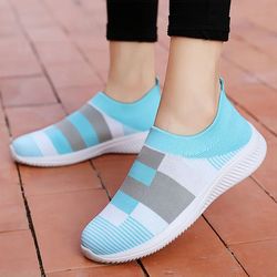 women knit sneakers casual flat shoes lightweight comfort vulcanized shoes