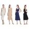 Women Ice Silk Slip Dress Seamless Midi Underdress With U Neck 2