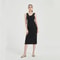 Women Ice Silk Slip Dress Seamless Midi Underdress With U Neck 5