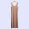 Women Ice Silk Slip Dress Seamless Midi Underdress With U Neck 7