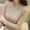 Women Mock Neck Ruffle Sweater Long Sleeve Knitted Pullover 9