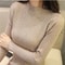 Women Mock Neck Ruffle Sweater Long Sleeve Knitted Pullover 1