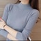 Women Mock Neck Ruffle Sweater Long Sleeve Knitted Pullover 4