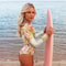 Women One Piece Swimsuit Long Sleeve Surfing Monokini 3