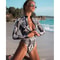 Women One Piece Swimsuit Long Sleeve Surfing Monokini 4