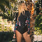 Women One Piece Swimsuit Long Sleeve Surfing Monokini 13