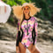 Women One Piece Swimsuit Long Sleeve Surfing Monokini 18