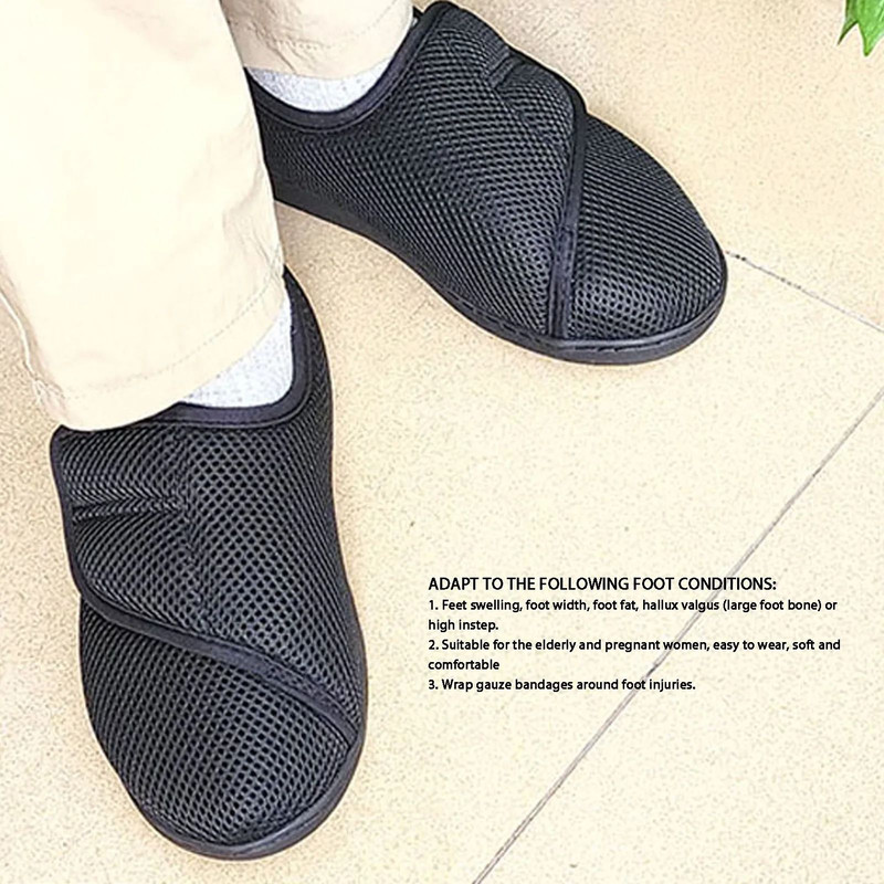 Full Coverage Diabetic Shoes With Anti Slip Sole And Adjustable Swollen Feet Support 1