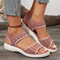 Womens Knit Elastic Wedge Sandals Lightweight Slip On Comfort Summer Shoes 3