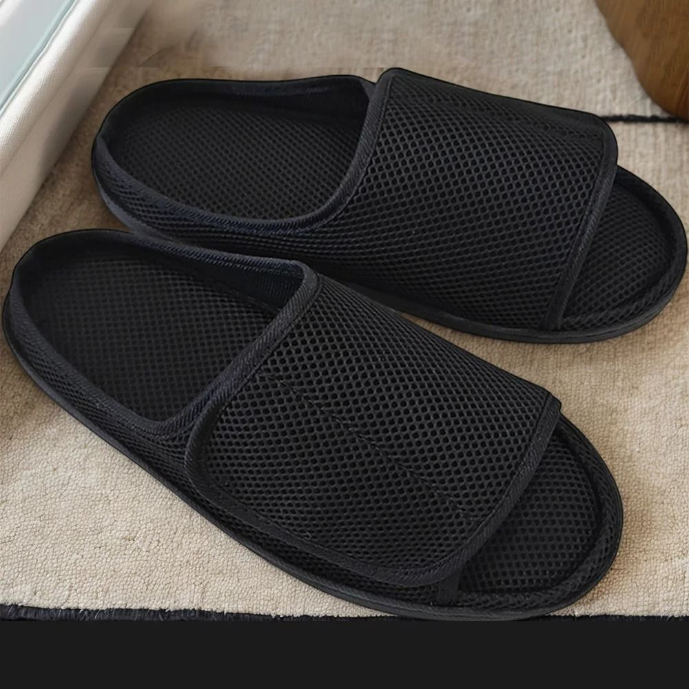 Mens Womens Diabetic Slippers Memory Foam Orthopedic Slippers Adjustable Slide Indoor Outdoor 2
