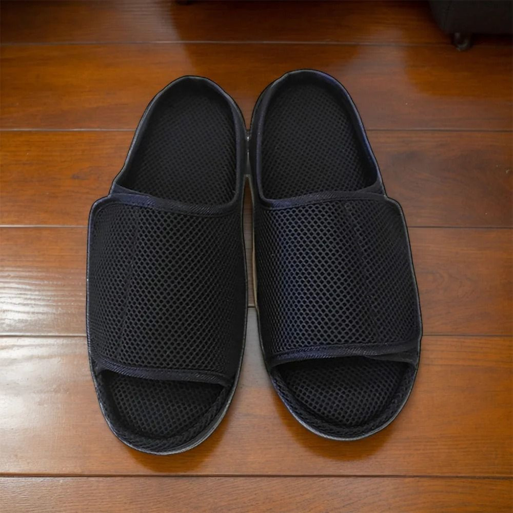 Mens Womens Diabetic Slippers Memory Foam Orthopedic Slippers Adjustable Slide Indoor Outdoor 3