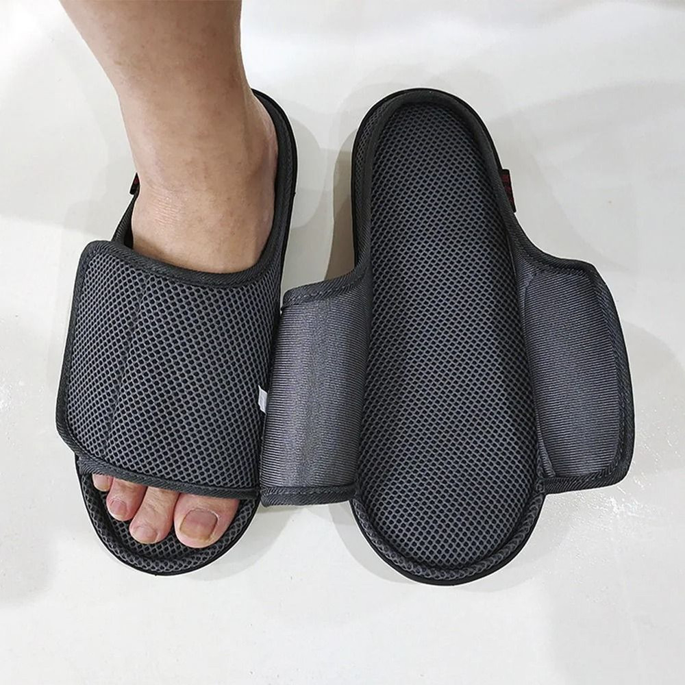 Mens Womens Diabetic Slippers Memory Foam Orthopedic Slippers Adjustable Slide Indoor Outdoor 4