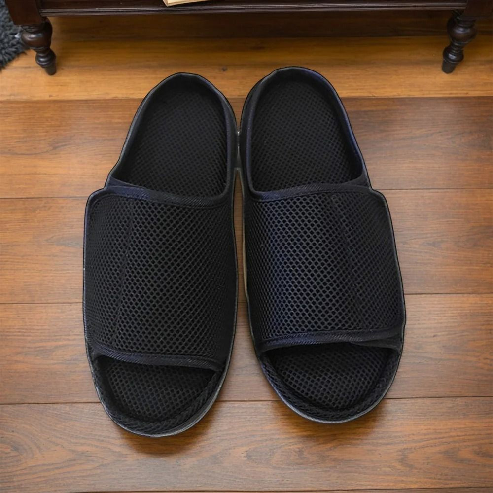 Mens Womens Diabetic Slippers Memory Foam Orthopedic Slippers Adjustable Slide Indoor Outdoor 5