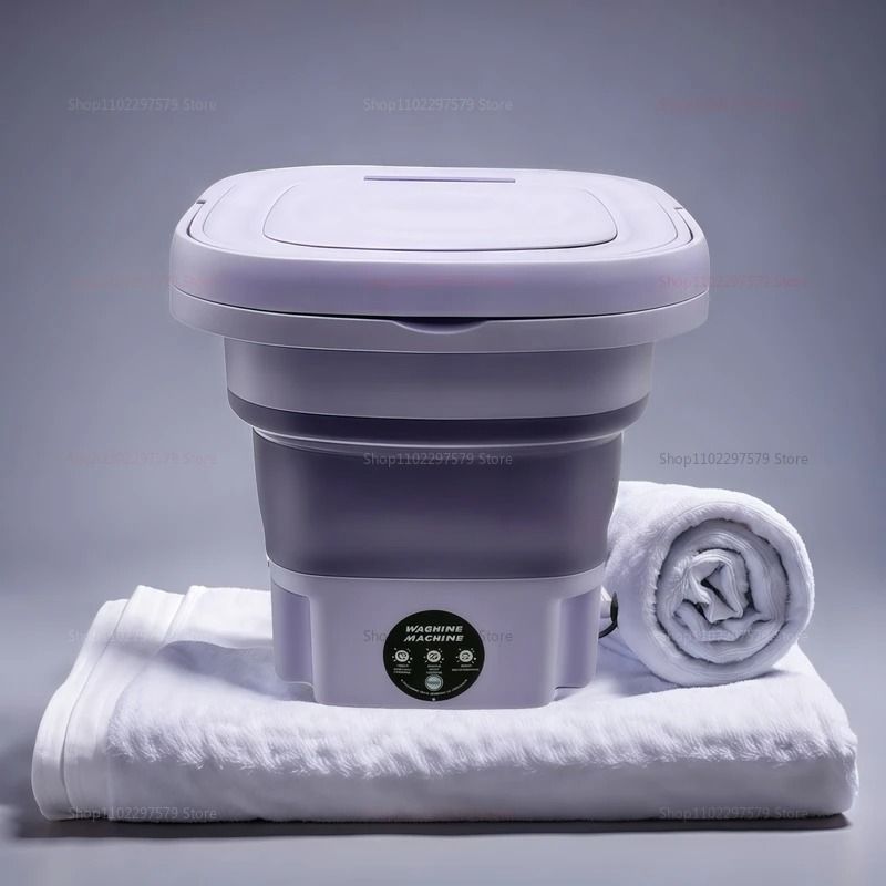 8L Portable Foldable Mini Washing Machine With Spin Dryer For Travel And Small Spaces 1