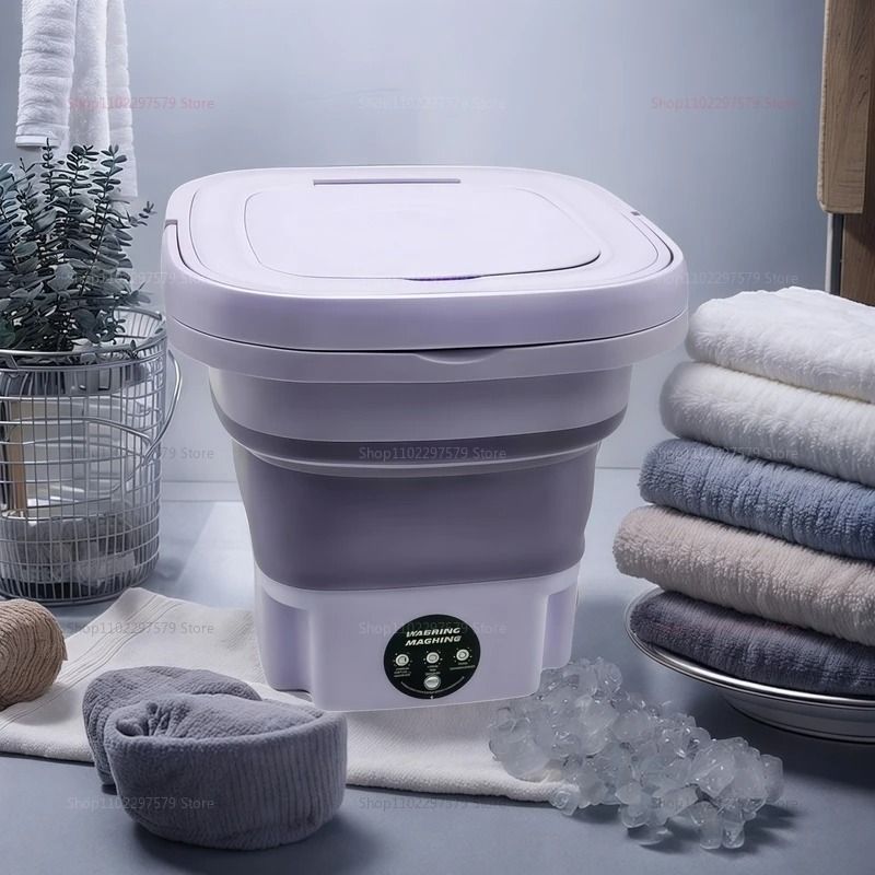 8L Portable Foldable Mini Washing Machine With Spin Dryer For Travel And Small Spaces 2