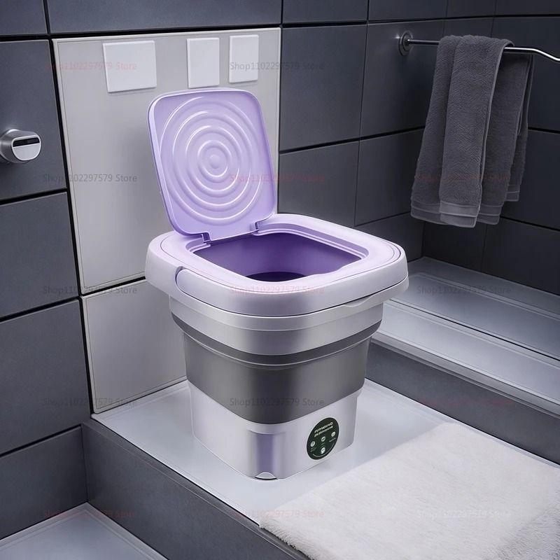 8L Portable Foldable Mini Washing Machine With Spin Dryer For Travel And Small Spaces 4