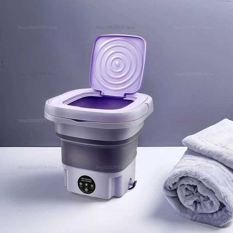 8L Portable Foldable Mini Washing Machine With Spin Dryer For Travel And Small Spaces 5