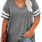 Womens Plus Size Casual V Neck Short Sleeve Loose T Shirt 5