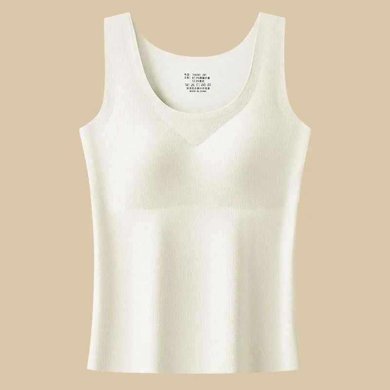 German Velvet Thermal Tank Top With Chest Pad For Women Seamless Winter Warm Undershirt 10