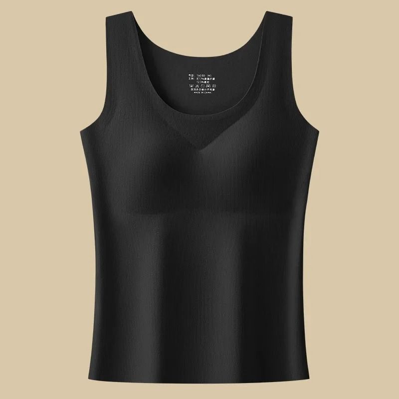 German Velvet Thermal Tank Top With Chest Pad For Women Seamless Winter Warm Undershirt 11