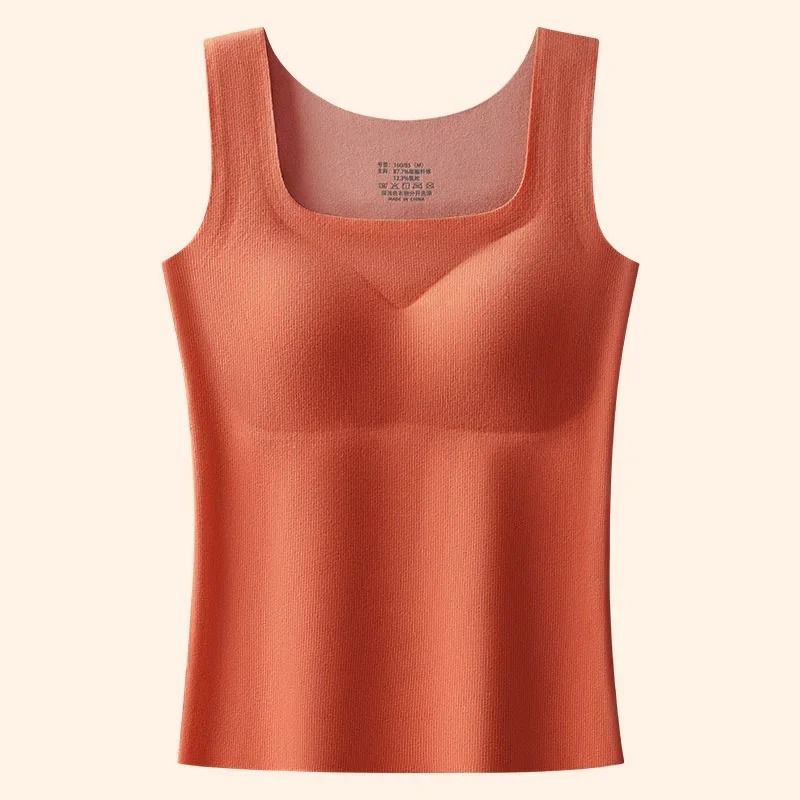 German Velvet Thermal Tank Top With Chest Pad For Women Seamless Winter Warm Undershirt 8