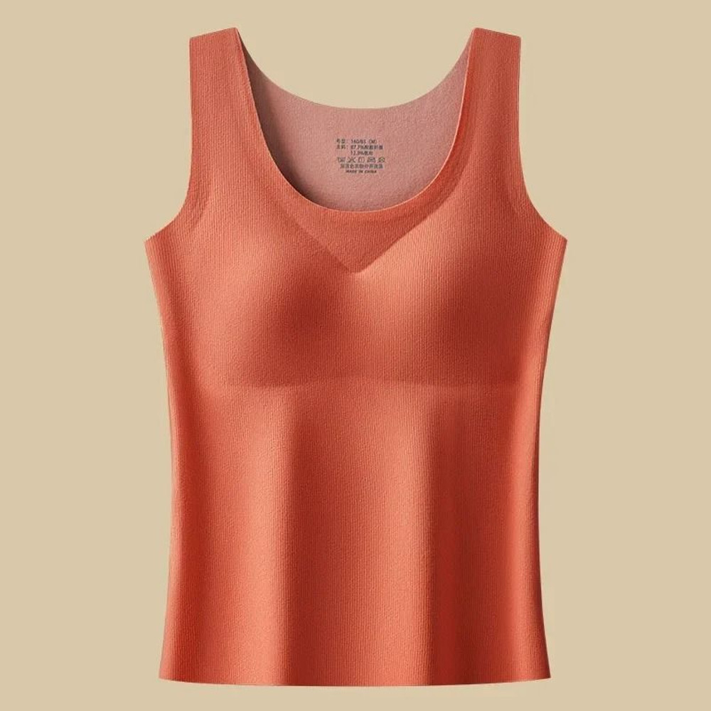 German Velvet Thermal Tank Top With Chest Pad For Women Seamless Winter Warm Undershirt 12