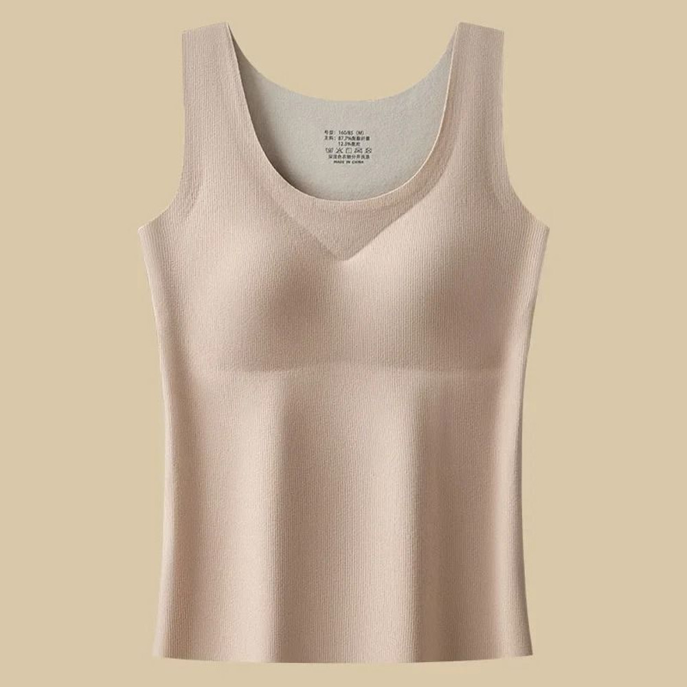 German Velvet Thermal Tank Top With Chest Pad For Women Seamless Winter Warm Undershirt 13