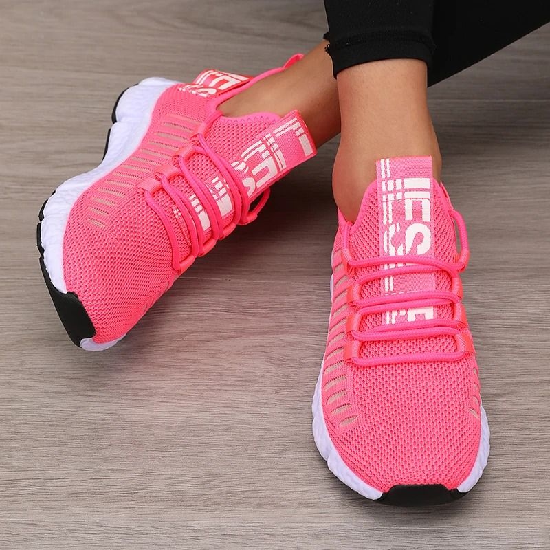 Womens Sports Shoes Mesh Lightweight Soft Sole Jogging Strap Breathable Walking Sneakers 0