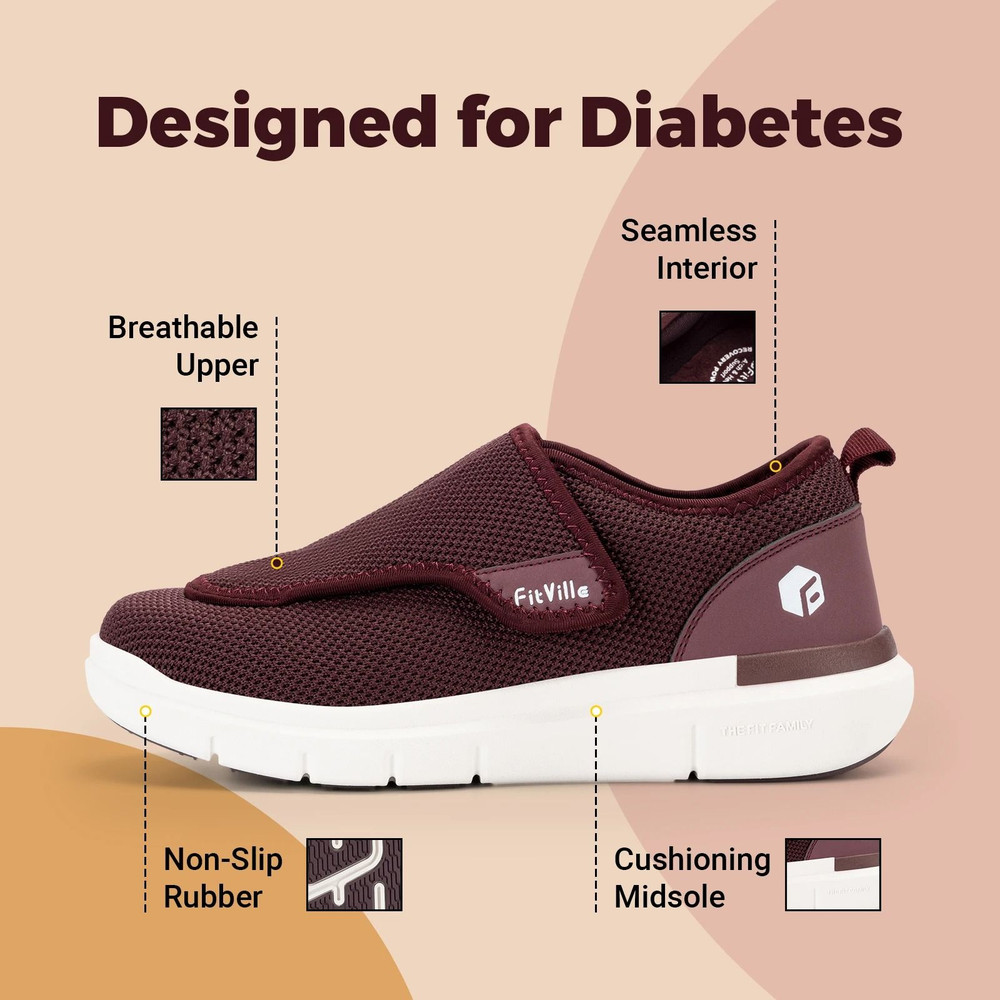 Extra Wide Comfortable Womens Diabetic Shoes For Pain Relief And Orthopedic Support 4