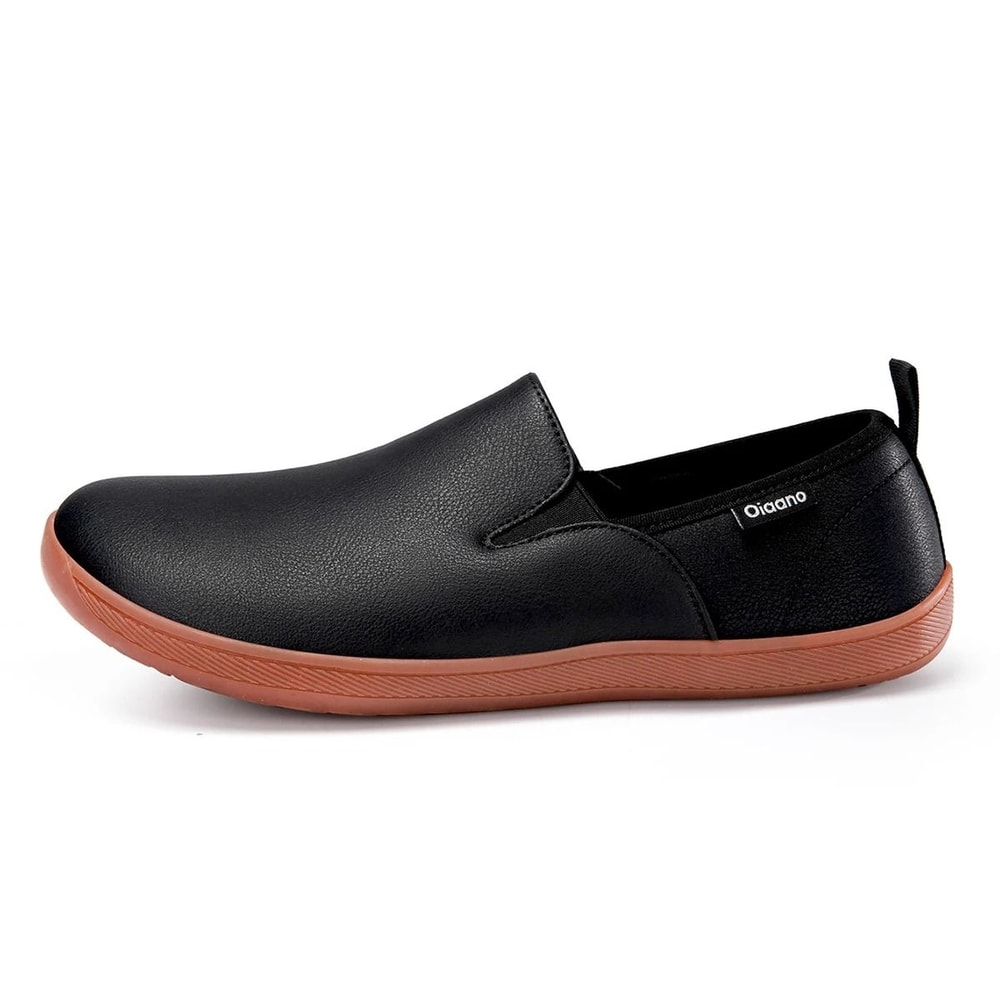 Wide Toe Minimalist Leather Slip On Sneakers For Men 3